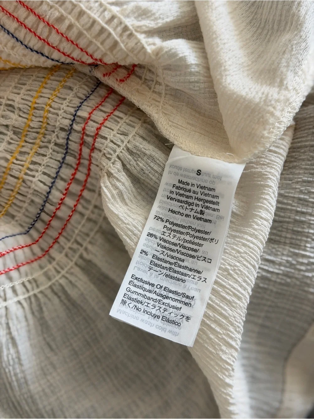 Madewell Texture & Thread Rainbow Smocked Peplum Tank Top Size Small - Picture 5 of 5